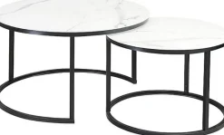 Harrisburg soffbord 80 x 80 cm - Vit/svart + Textilrengöring för möbler