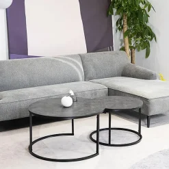 Harrisburg soffbord 80 x 80 cm - Grå/svart