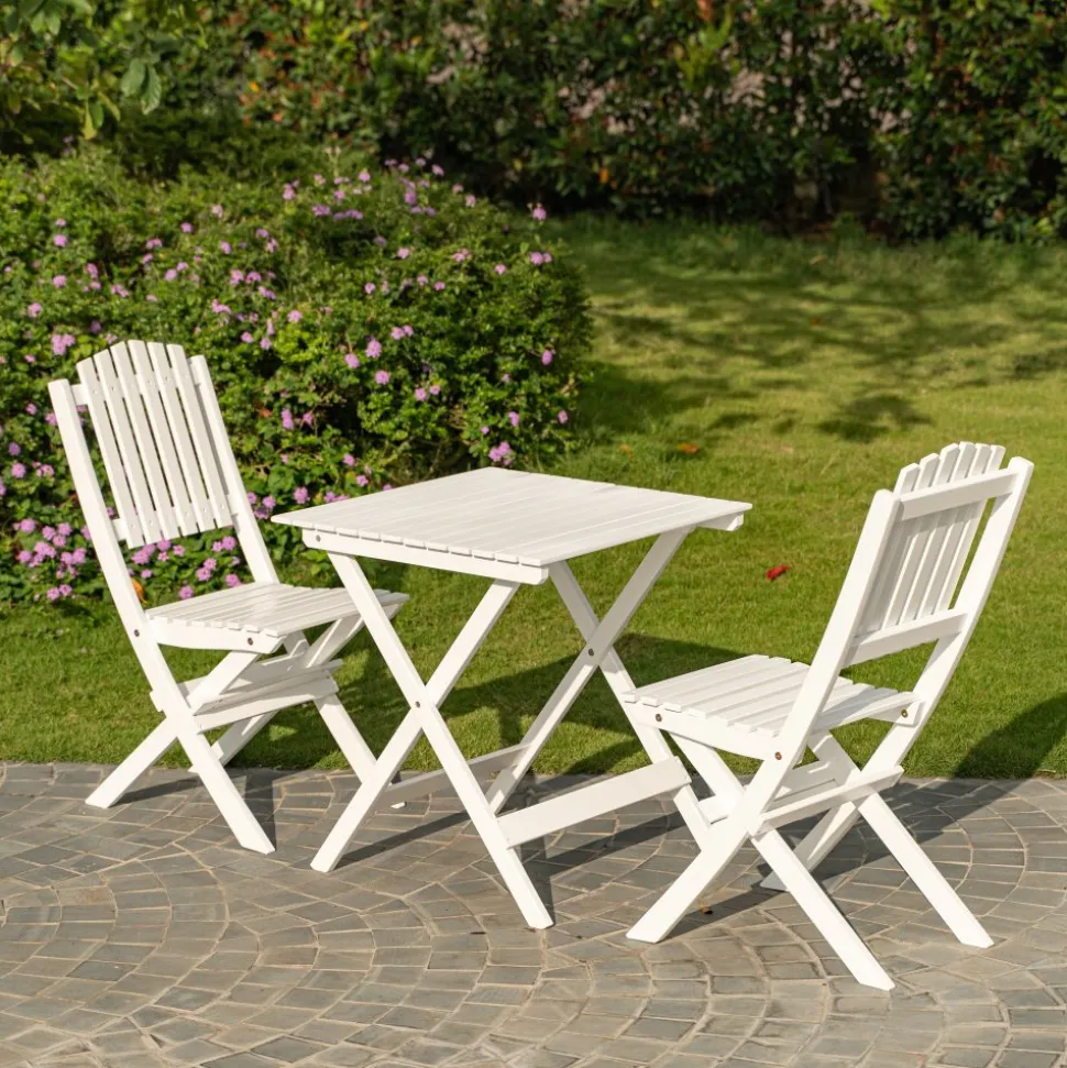 Haväng hopfällbar vit trästol