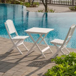 Haväng hopfällbar vit trästol + Textilrengöring för möbler