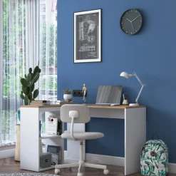 Haylie hörnskrivbord 120x50 cm - Ek/vit