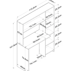 Hazel skrivbord 113,2x40 cm - Ek