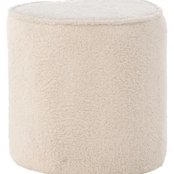 Heart sittpuff - Beige teddy