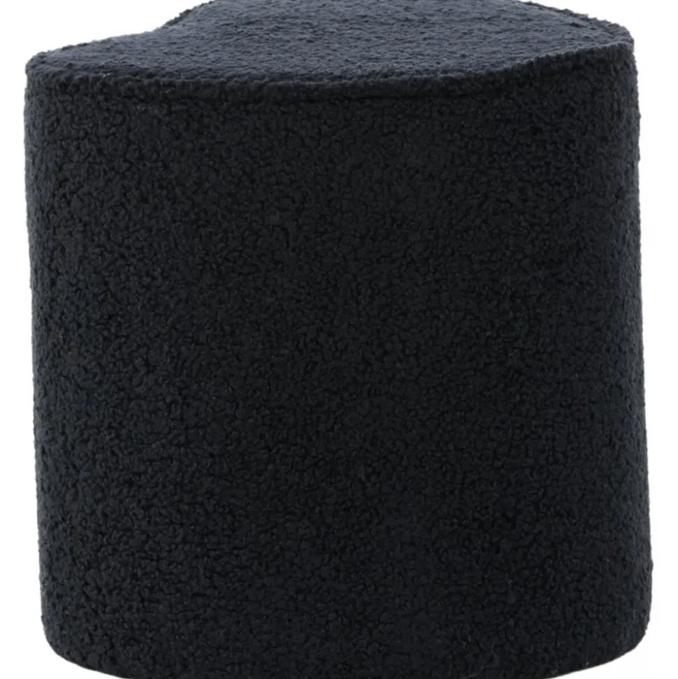 Heart sittpuff - Svart teddy