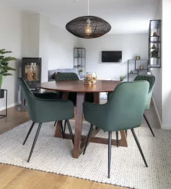 Hellerup Matbord - Valnöt fanér - Ø137