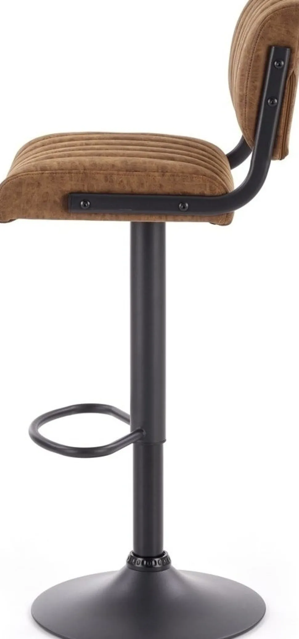 Hester barstol i brun vintage PU + Fläckborttagare för möbler