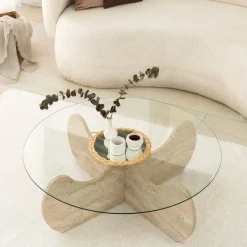 Himalaya soffbordØ90 cm - Travertin