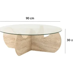 Himalaya soffbordØ90 cm - Travertin