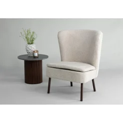 Hällsö fåtölj - Beige/valnöt