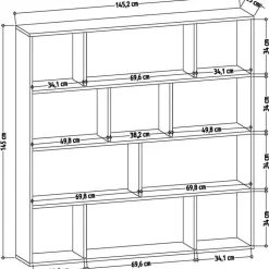Hodbi bokhylla - Ek/vit
