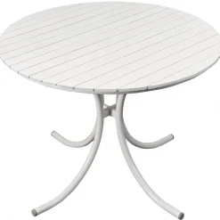 Holmsund bord 103 cm - Vit + Textilskydd för utemöbler