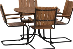 Holmsund matgrupp - Svart/natur + Textilskydd för utemöbler