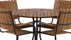 Holmsund matgrupp - Svart/natur + Textilskydd för utemöbler