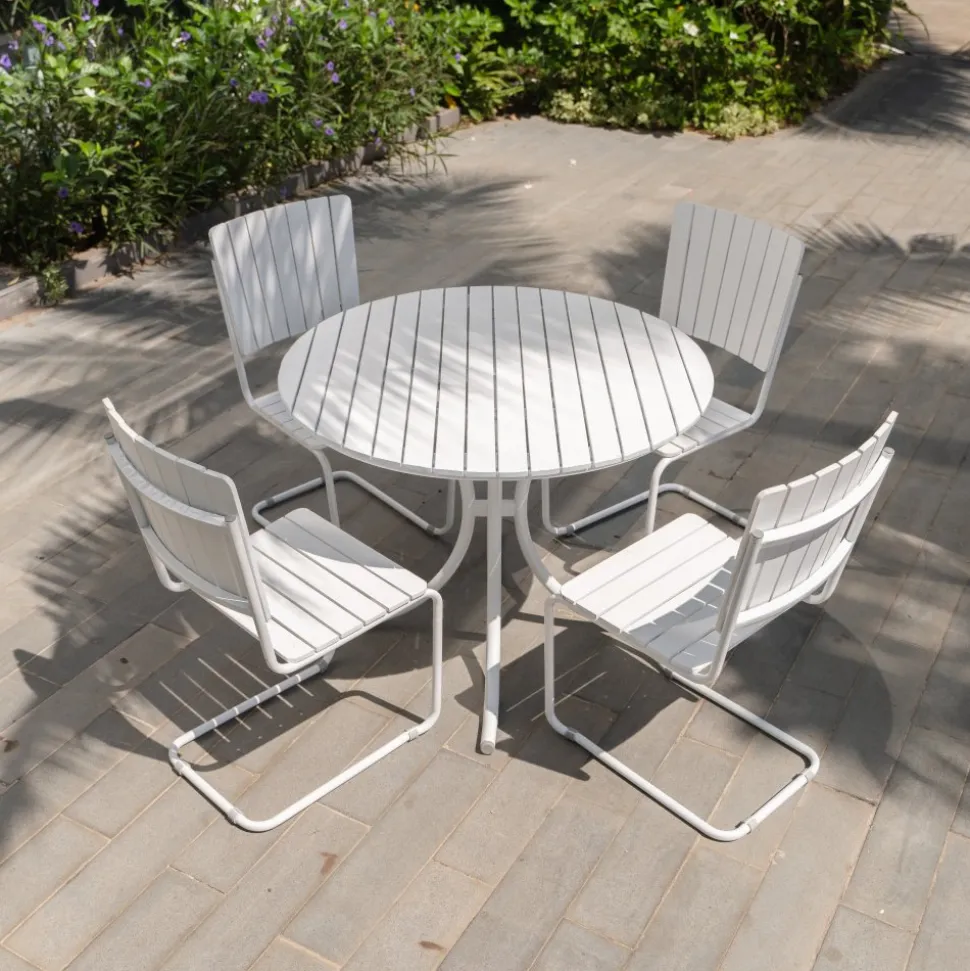 Holmsund matgrupp bord med 4 st stolar - Vit