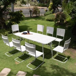 Holmsund matgrupp; bord 180x80 cm med 8 st stolar - vit