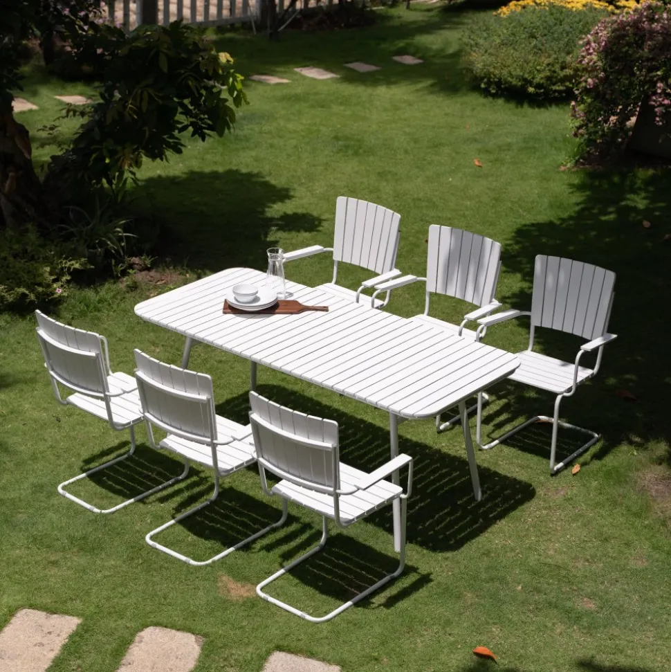 Holmsund matgrupp; bord 180x80 cm med 6 st karmstolar - vit