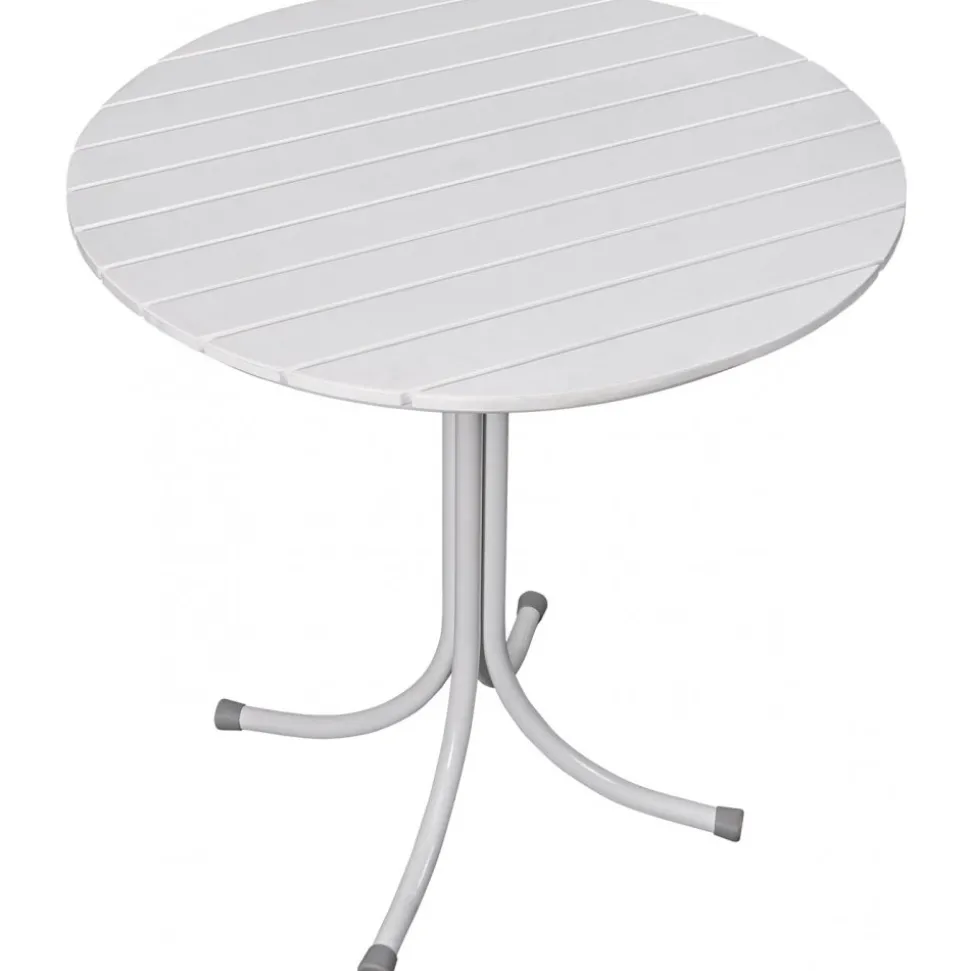 Holmsund utebord runt Ø70 cm - Vit + Rengöringsmedel för utemöbler