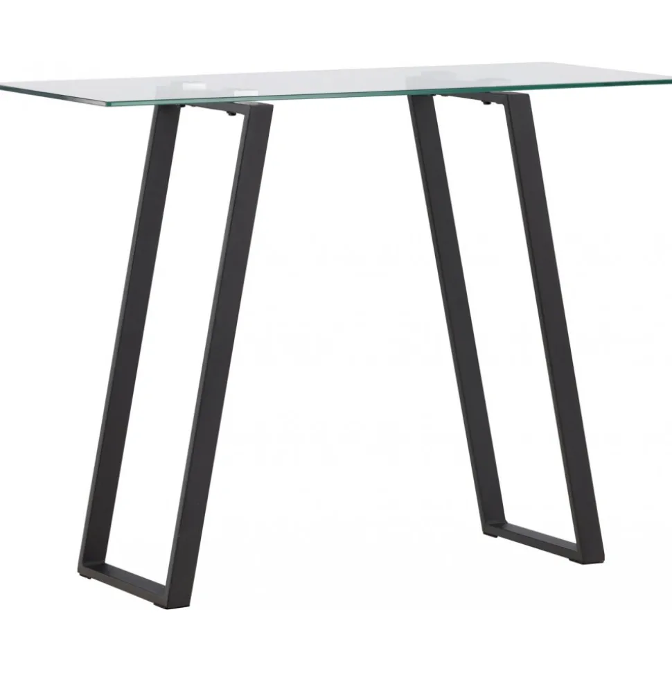 Horten avlastningsbord 100 x 40 cm - Svart/Transparent