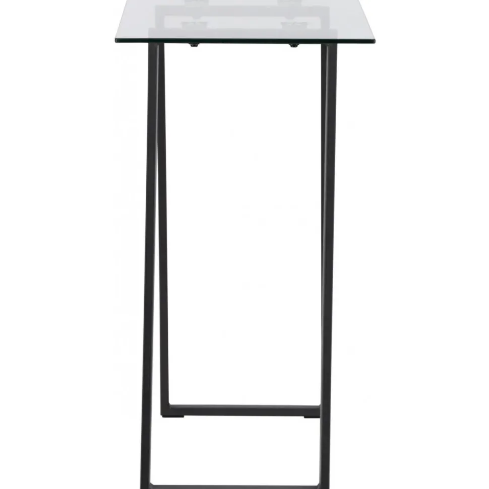 Horten avlastningsbord 100 x 40 cm - Svart/Transparent