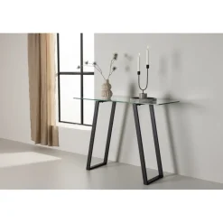 Horten avlastningsbord 100 x 40 cm - Svart/Transparent