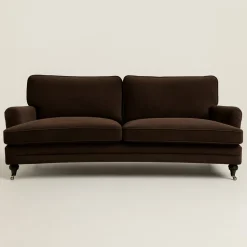 Howard Stockholm 3-sits svängd - Mörkbrun sammet