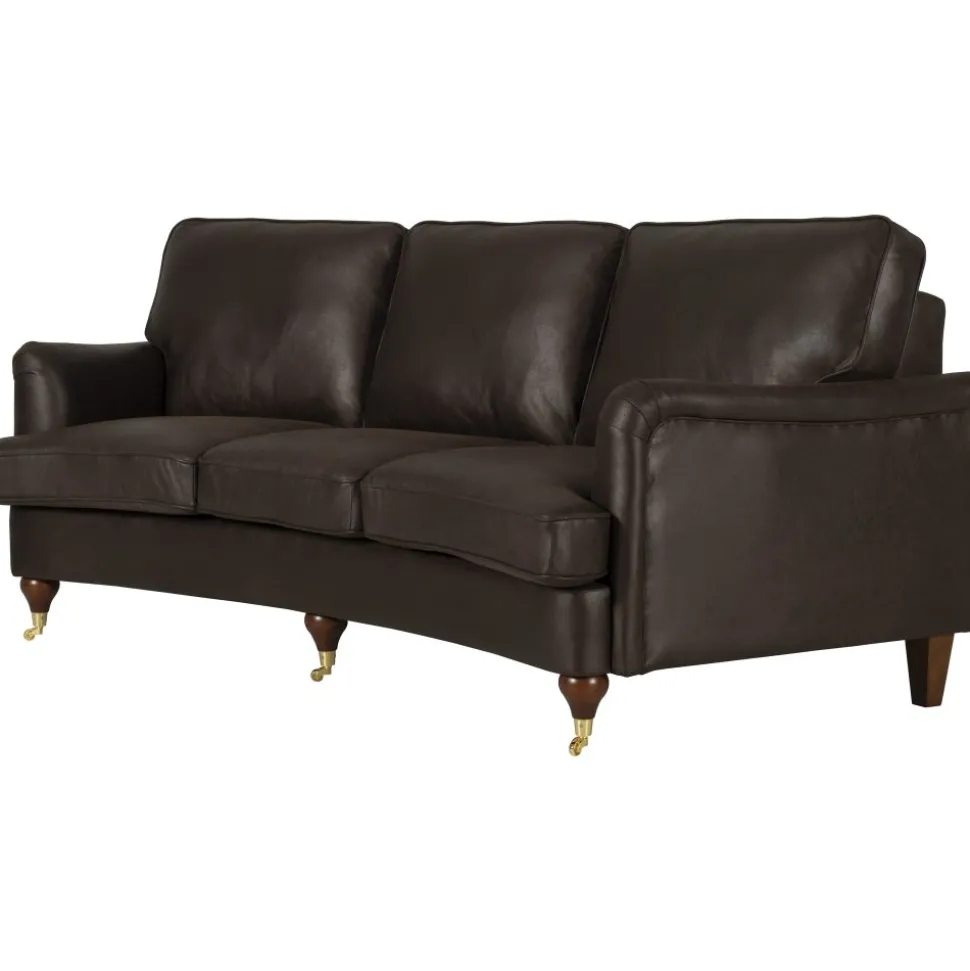 Howard svängd soffa 3-sits - Brun vintage