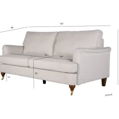 Howard Watford Deluxe soffa 2-sits - Beige tyg