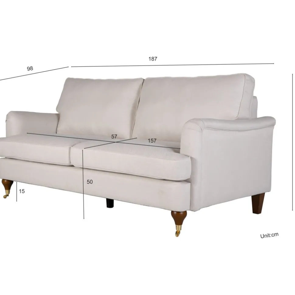 Howard Watford Deluxe soffa 2-sits - Beige tyg