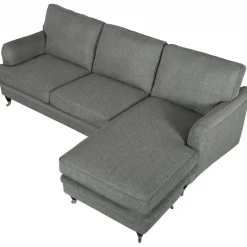 Howardsoffa med divan - Grå