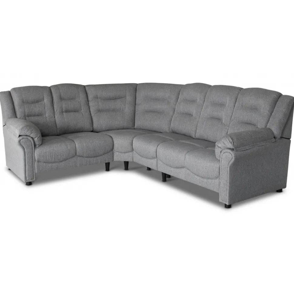 Hörnsoffa grå 5-sits - Peking + Fläckborttagare för möbler