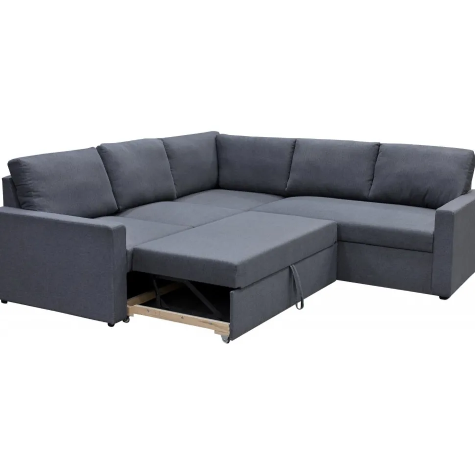Hörnsoffa med bädd och förvaring - Grå + Fläckborttagare för möbler