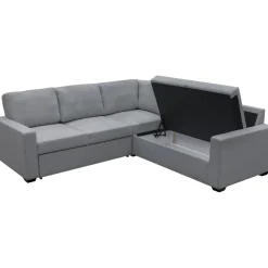 Hörnsoffa med bäddfunktion och förvaring