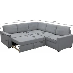 Hörnsoffa med bäddfunktion och förvaring + Textilrengöring för möbler