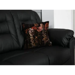 Hörnsoffa svart konstläder 5-sits - Peking + Textilrengöring för möbler