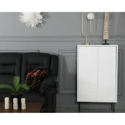 Hörnsoffa svart konstläder 5-sits - Peking