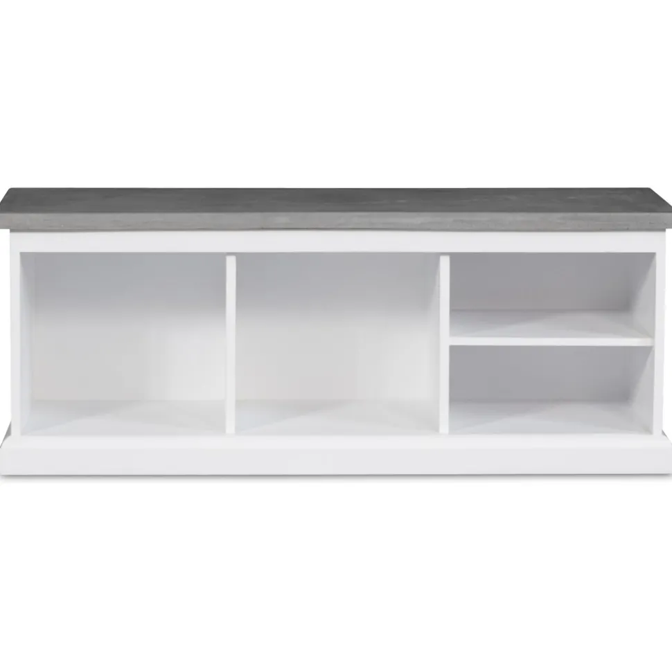 Hugo vit sittbänk med cement