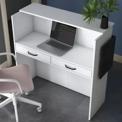 Idora receptionsdisk - Vit/marmor