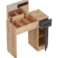 Inci sminkbord 77 x 37,3 cm - Furu/antracit