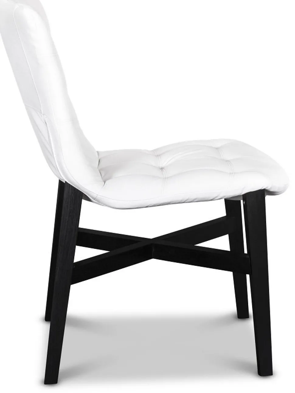 Indie 600 matstol vitt konstläder + Möbeltassar