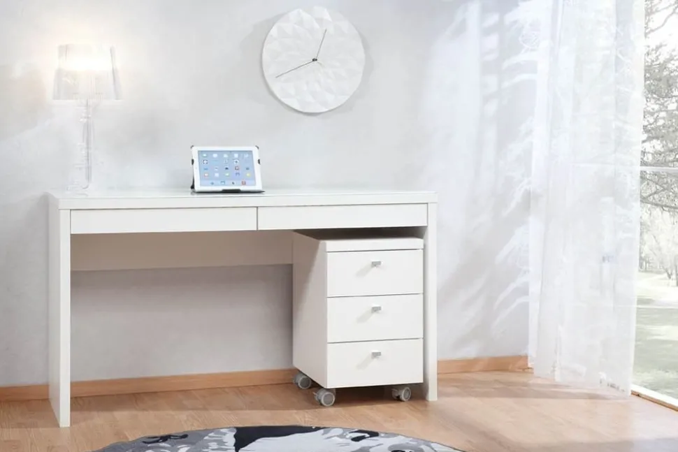 Irena Multifunktionsbord 134x44,5 cm - Vit + Möbeltassar