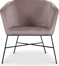 Isabelle fåtölj i rosa sammet + Möbeltassar