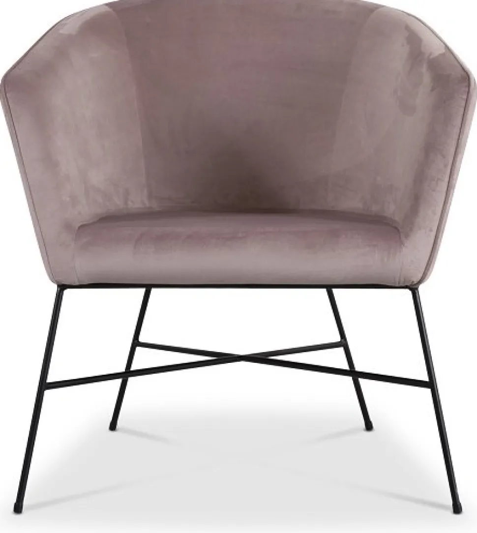 Isabelle fåtölj i rosa sammet + Möbeltassar