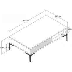 Istanbul soffbord 105 x 60 cm - Valnöt