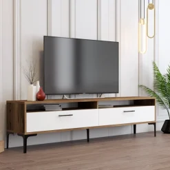 Istanbul TV-bänk Valnöt/vit