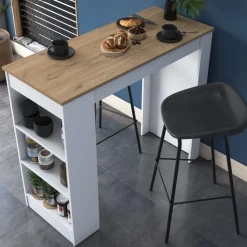 Jarik barbord 120 x 50 cm - Valnöt/vit