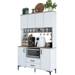 Jeriko köksskåp 168 - Vit/valnöt