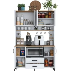 Jeriko köksskåp 168 - Vit/valnöt