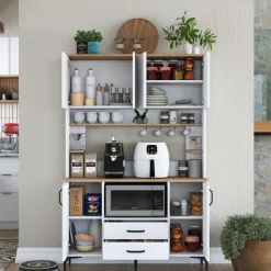 Jeriko köksskåp 168 - Vit/valnöt