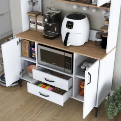 Jeriko köksskåp 168 - Vit/valnöt