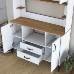 Jeriko köksskåp 168 - Vit/valnöt